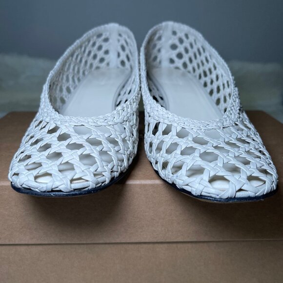 Le Monde Beryl Ballet Pump Woven Leather Ecru EU IT 41 US 11 - Picture 2 of 9